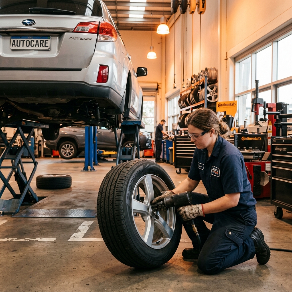 Rotation des roues par un mécanicien